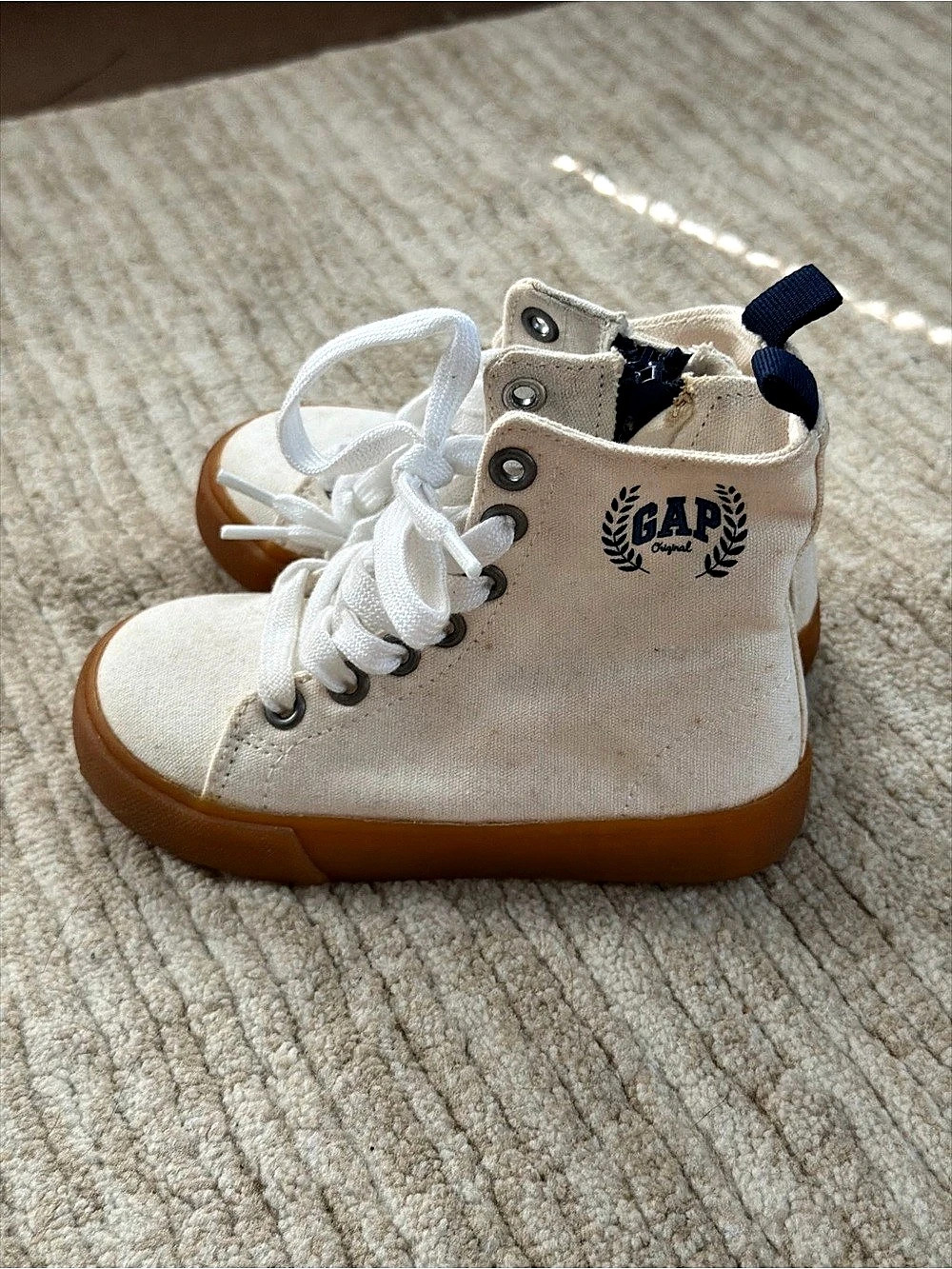 Gap Kids High Top Sneakers White & Brown Baby 7